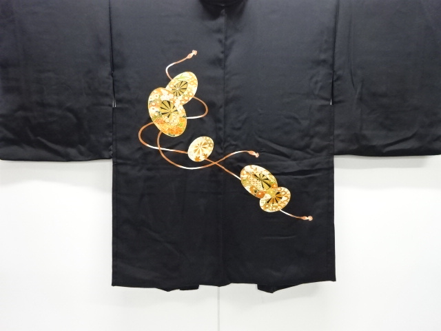 源氏車に花模様刺繍絵羽織